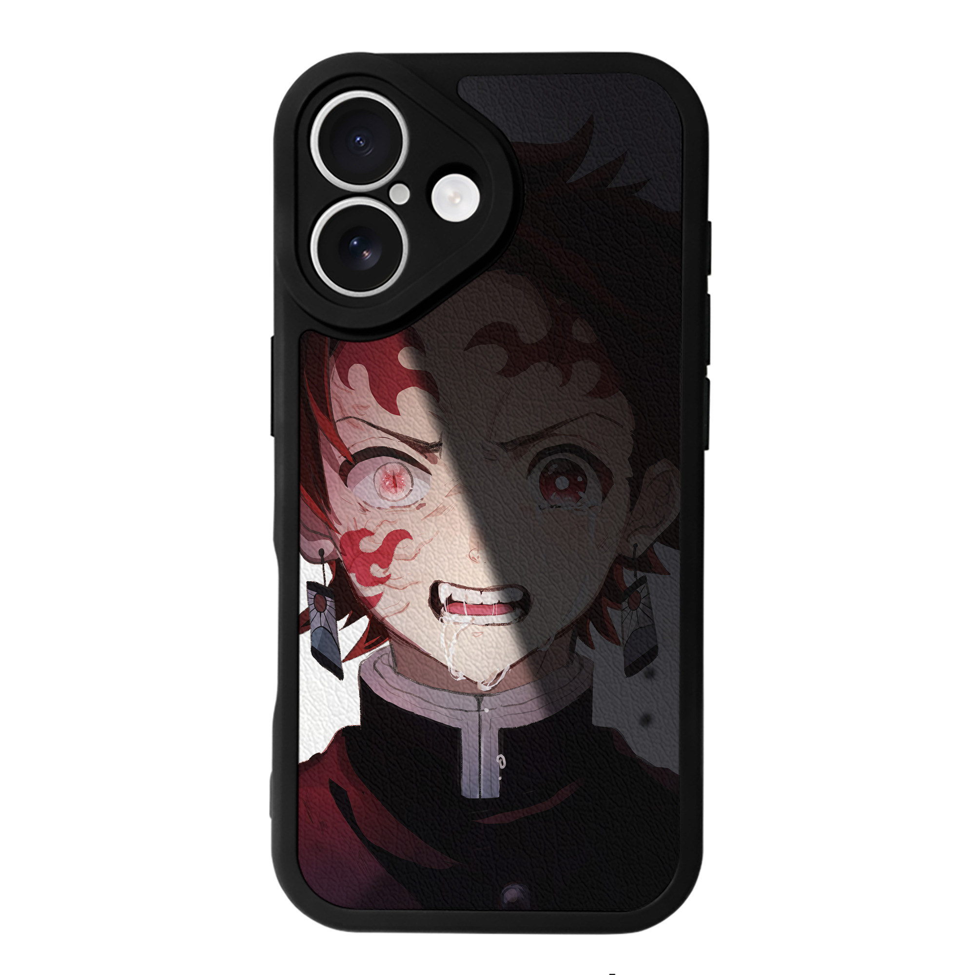 （画像用） 鬼滅の刃（きめつのやいば）竈門 炭治郎／かまど たんじろう Kamado Tanjirou 【iPhone 16シリーズ対応】シリコンスマホケース（レザー調） 材質：シリコン